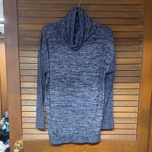 Elegant Heathered Blue Turtleneck Sweater